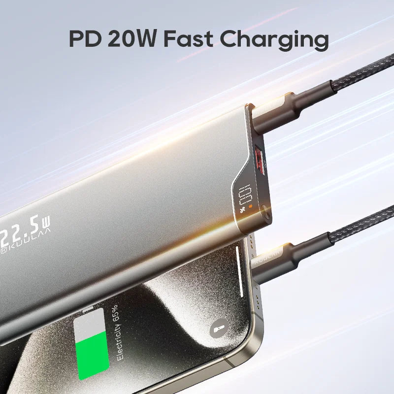 KUULAA 10000mAh 22.5W Fast Charging Power Bank for iPhone & Xiaomi
