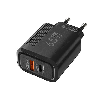 شاحن حائط سريع USB-C بقوة 65 وات GaN لأجهزة iPhone وSamsung وXiaomi (قابس الاتحاد الأوروبي/الولايات المتحدة)