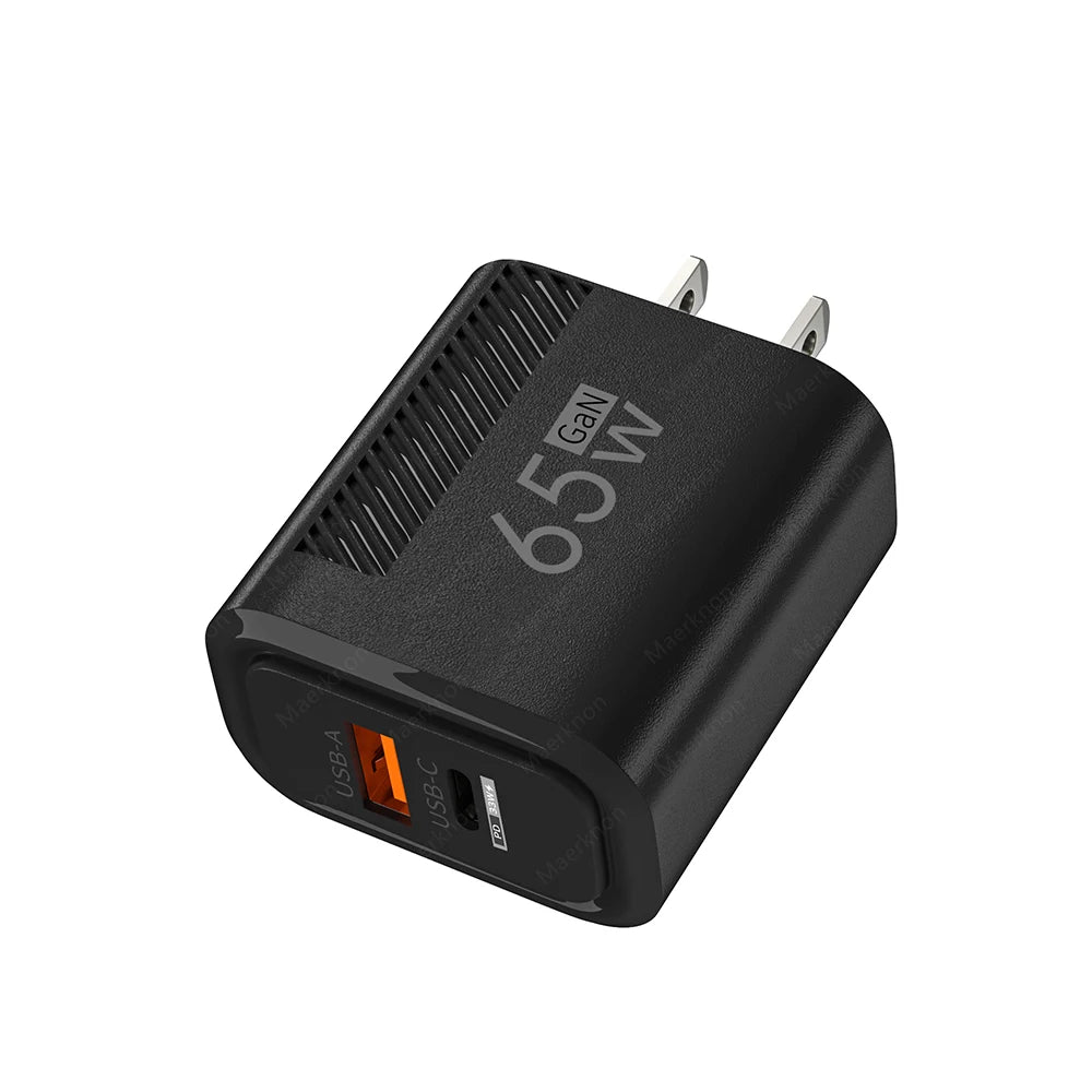 65W GaN Fast USB-C Wall Charger for iPhone, Samsung & Xiaomi (EU/US Plug)