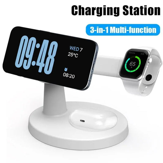 3 in 1 Magnetic Wireless Charging Stand for iPhone, Apple Watch & AirPods